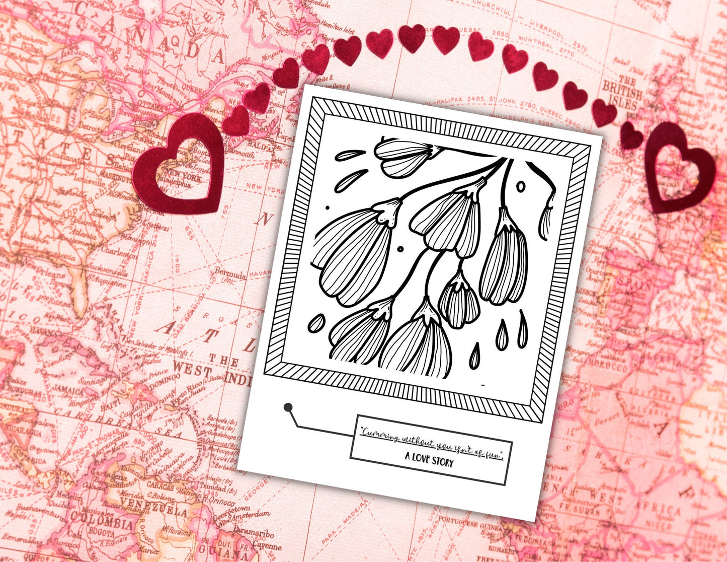 Long Distance Relationship coloring pages to soothe anxious attachment. 8 printable dirty coloring pages. Mini Coloring Book.
