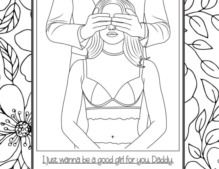 Daddy's Good Girl. DDlg Coloring Page for Anxious Attachment. Printable Dirty Coloring Page.
