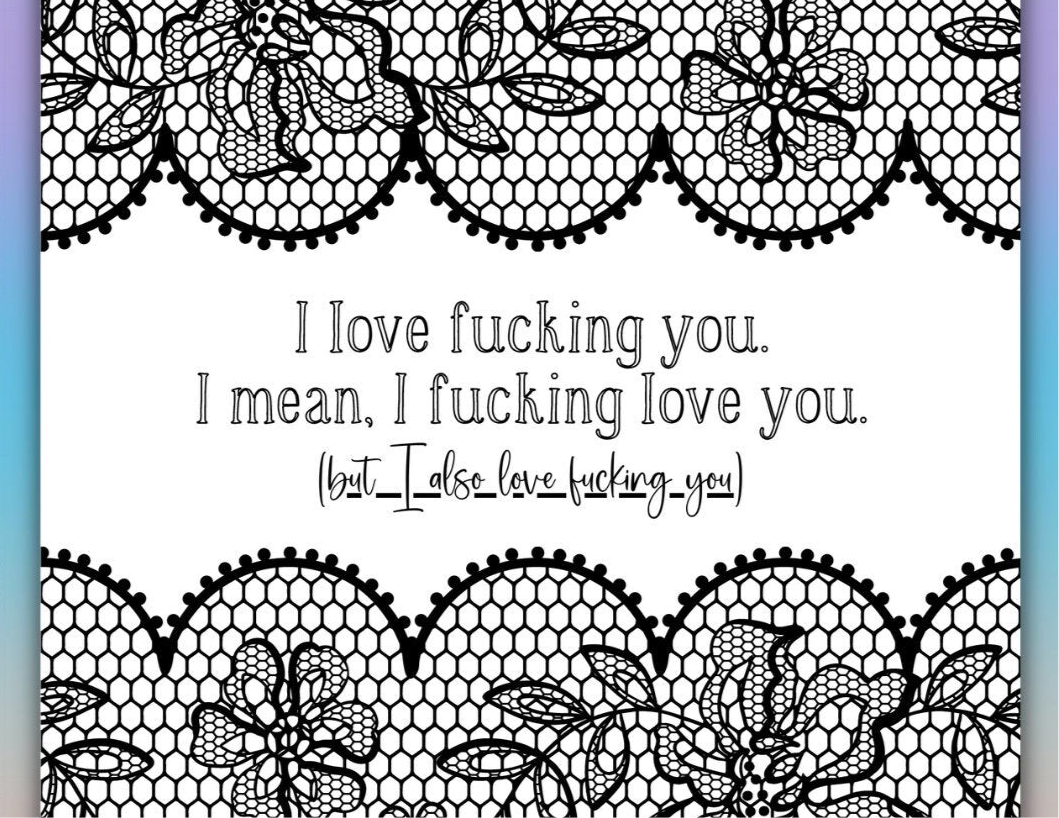 LOVE FUCKING THEM? Tell them with this printable dirty coloring page to soothe anxious attachment