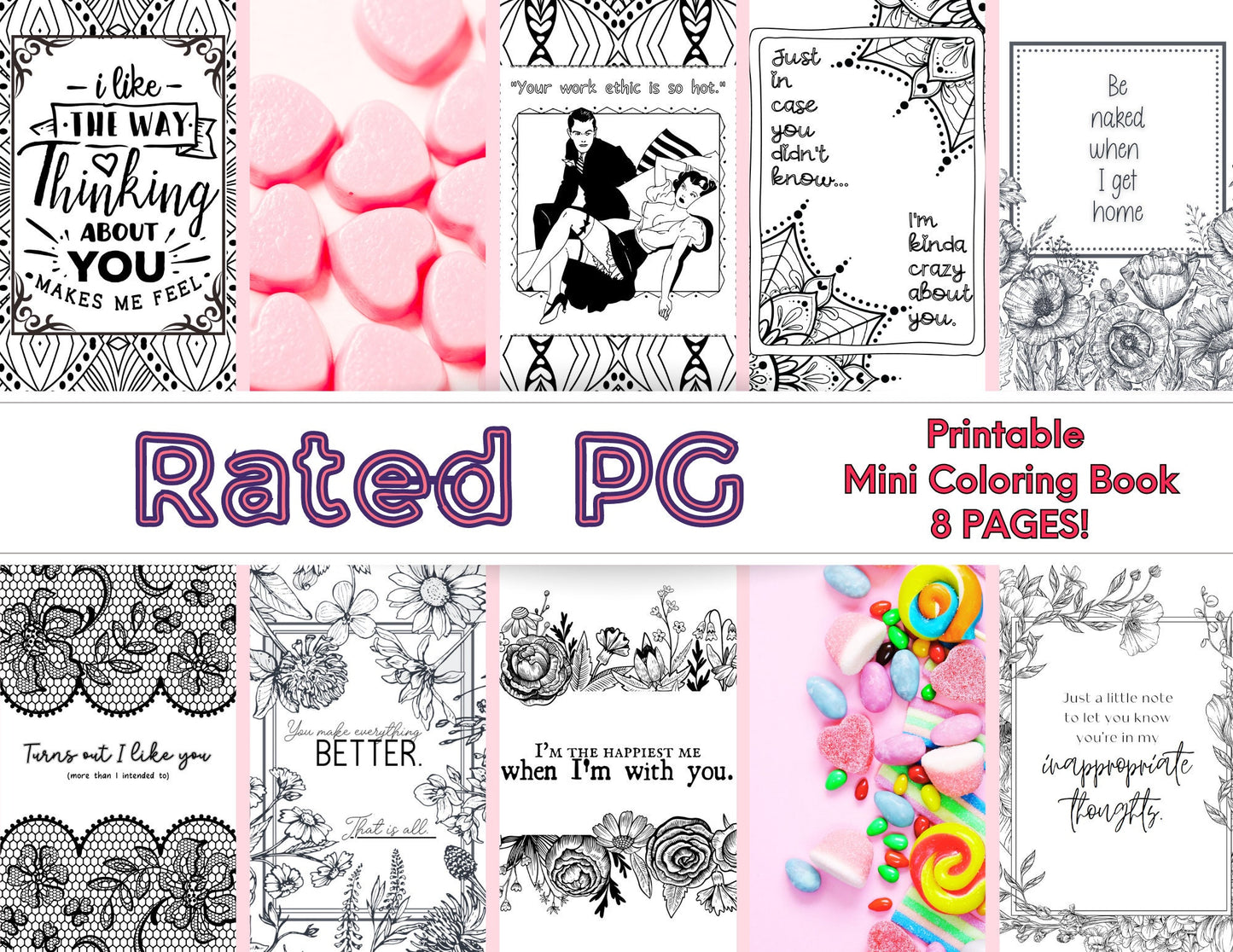 Anxious Attachment Coloring Pages. 8 printable coloring pages for relationship anxiety.
