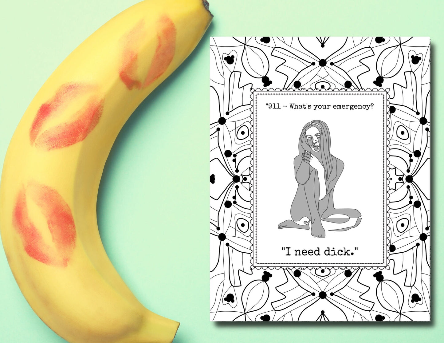 I NEED DICK. Printable Coloring Page for anxious attachment. Calm down with this dirty coloring page.