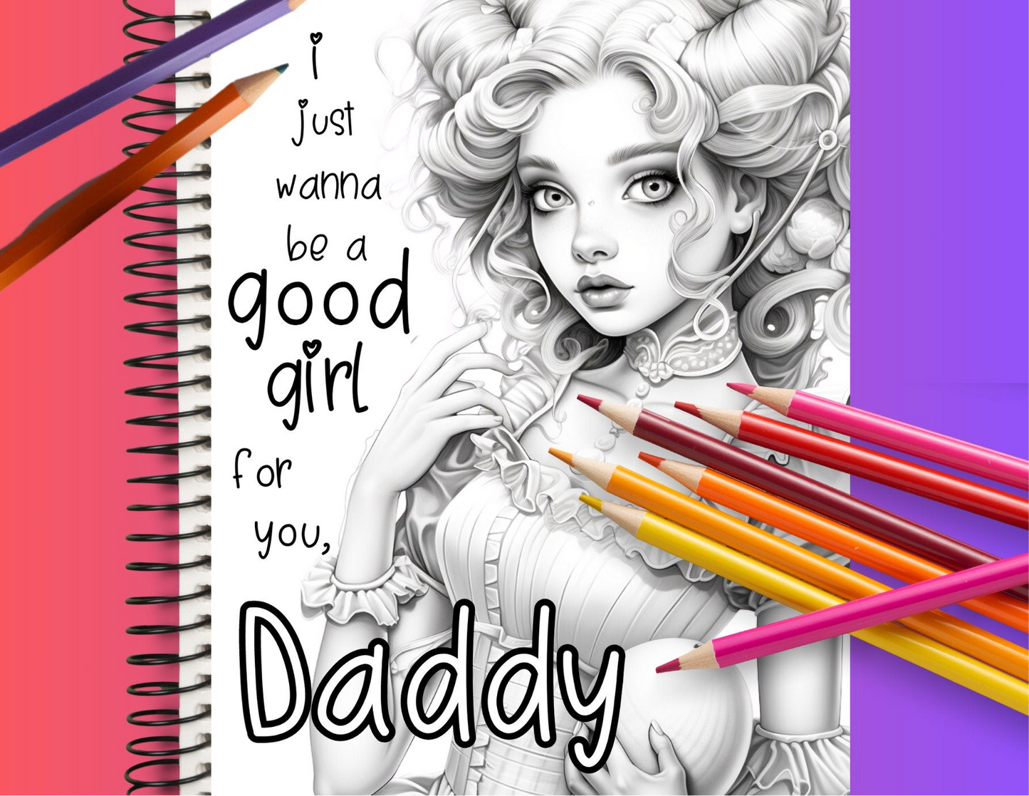 DDlg Daddy coloring page. Printable Dirty Coloring Page. Color daddy a picture to get into your Littlespace.