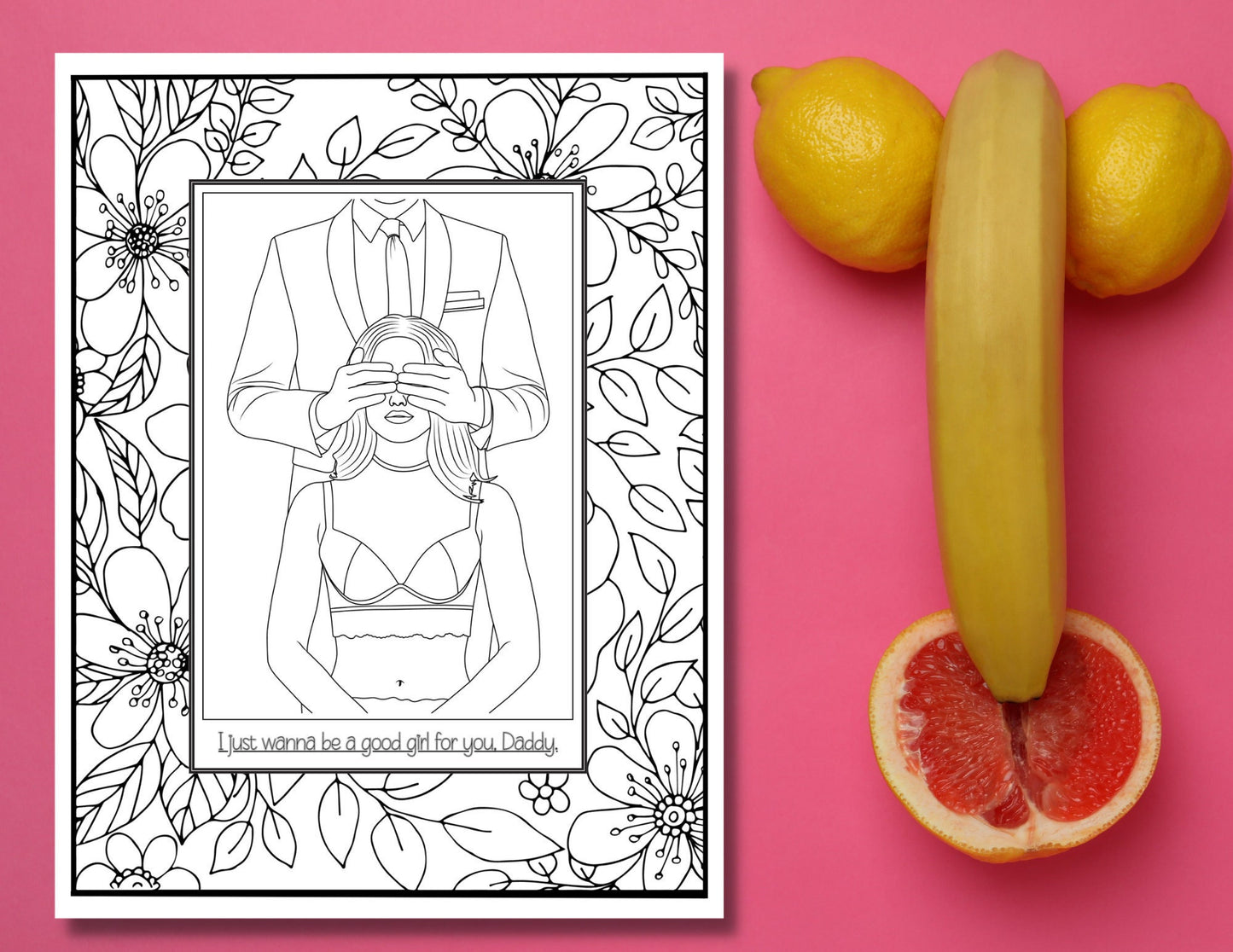 Daddy's Good Girl. DDlg Coloring Page for Anxious Attachment. Printable Dirty Coloring Page.