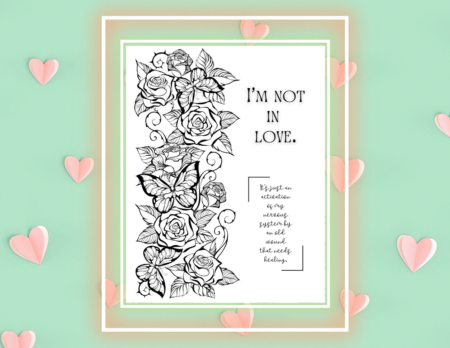 Dirty FWB Coloring book to soothe Anxious Attachment wounds. 8 printable adult coloring pages for Situationship ADHD