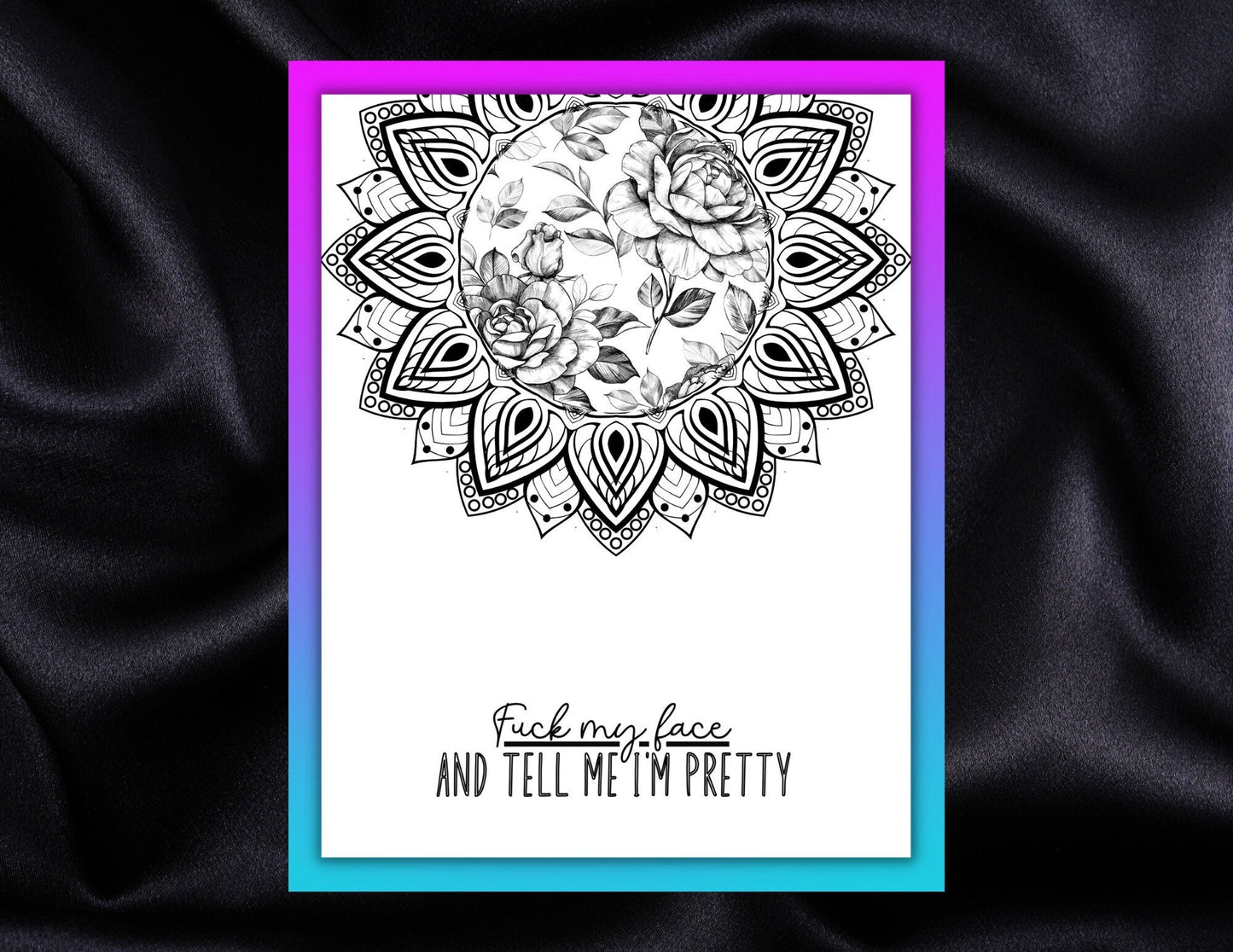 Fuck My Face NSFW printable coloring page to soothe anxious attachment. Praise Kink Sex coloring page